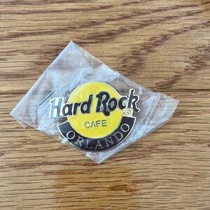 NWOT Vintage Hard Rock Cafe Orlando Yellow and Black Pin Brooch Memorabilia
